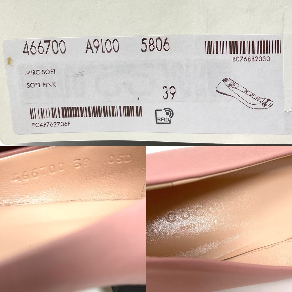 Gucci Horsebit Ballet Flats Pink Leather EU 39 US 9 Powder Pink - Picture 15 of 16